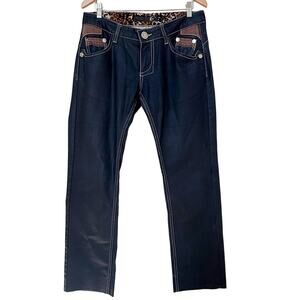 Just Cavalli Vintage Jeans Womens 31 Waxed Low Rise Western Country Festival Y2K